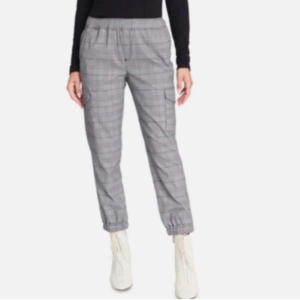 Anthropologie Sanctuary Gray Plaid Cargo Ankle Pants
